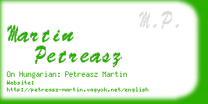 martin petreasz business card